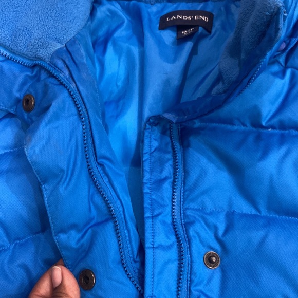 Lands End women’s quilted down feather insulated winter coat size, medium 10/12 - Picture 4 of 15